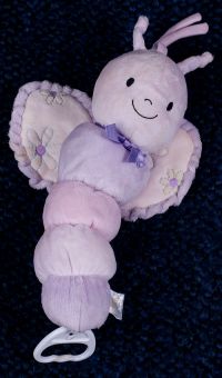 Carters Just One Year JOY Butterfly Musical Crib Pull Plush Lovey Purple